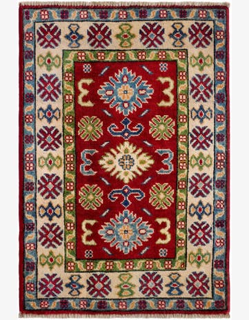 2' x 3' 1 Hand Knotted Kazak Rug