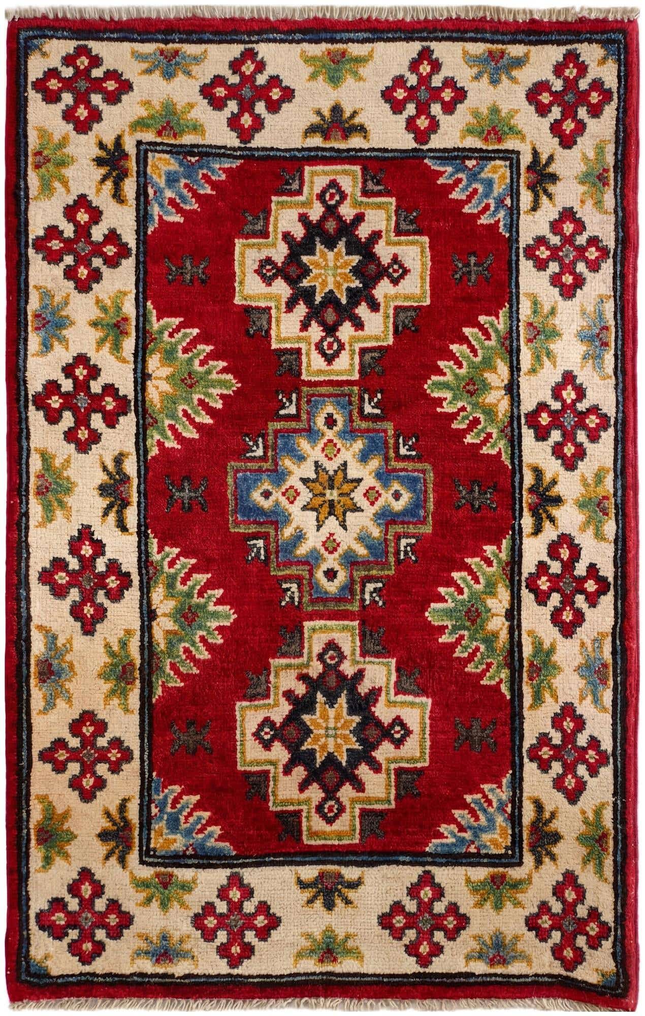 2' x 3' 1 Hand Knotted Kazak Rug