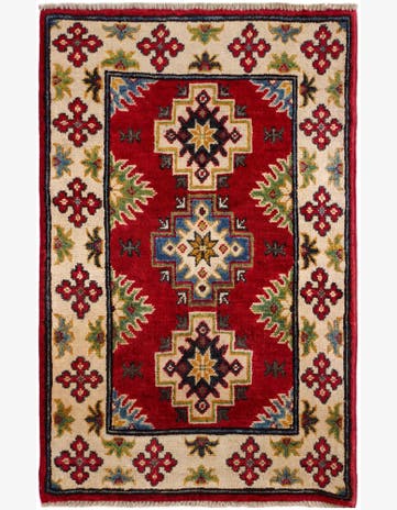 2' x 3' 1 Hand Knotted Kazak Rug