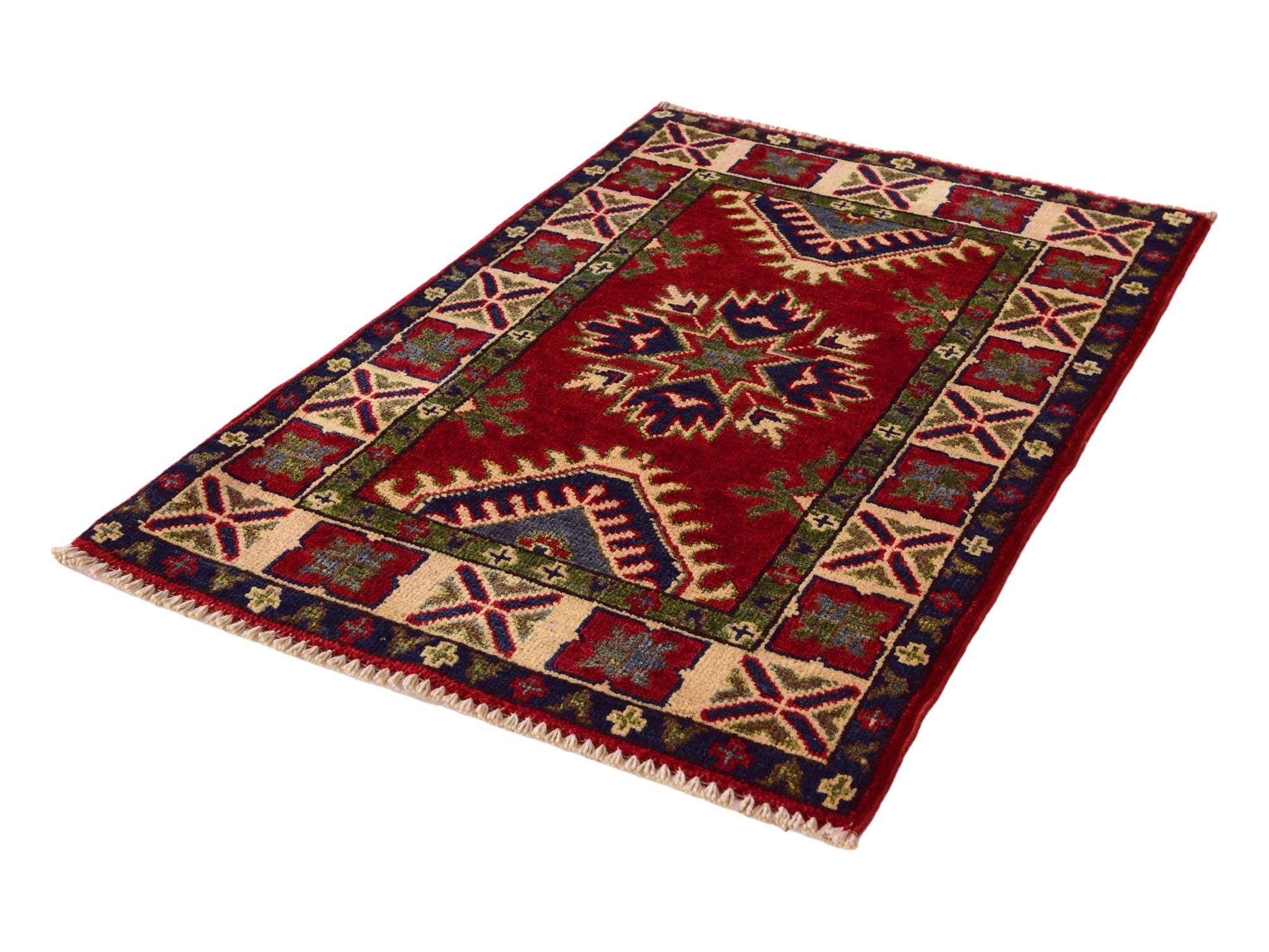 1' 11 x 3' 1 Hand Knotted Kazak Rug
