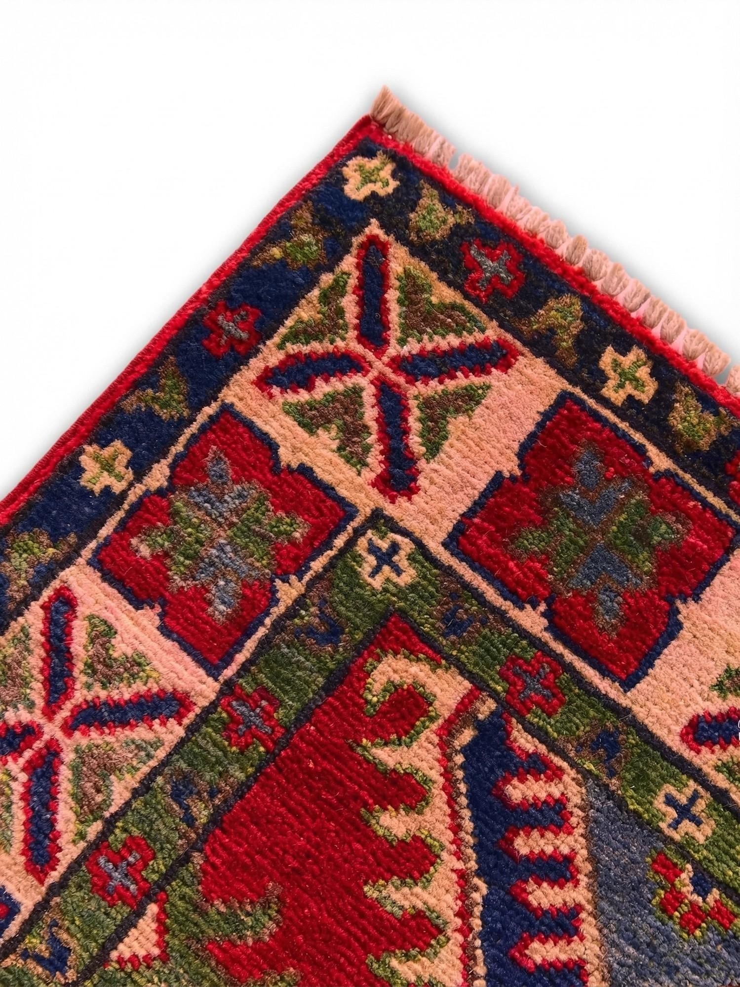 1' 11 x 3' 1 Hand Knotted Kazak Rug