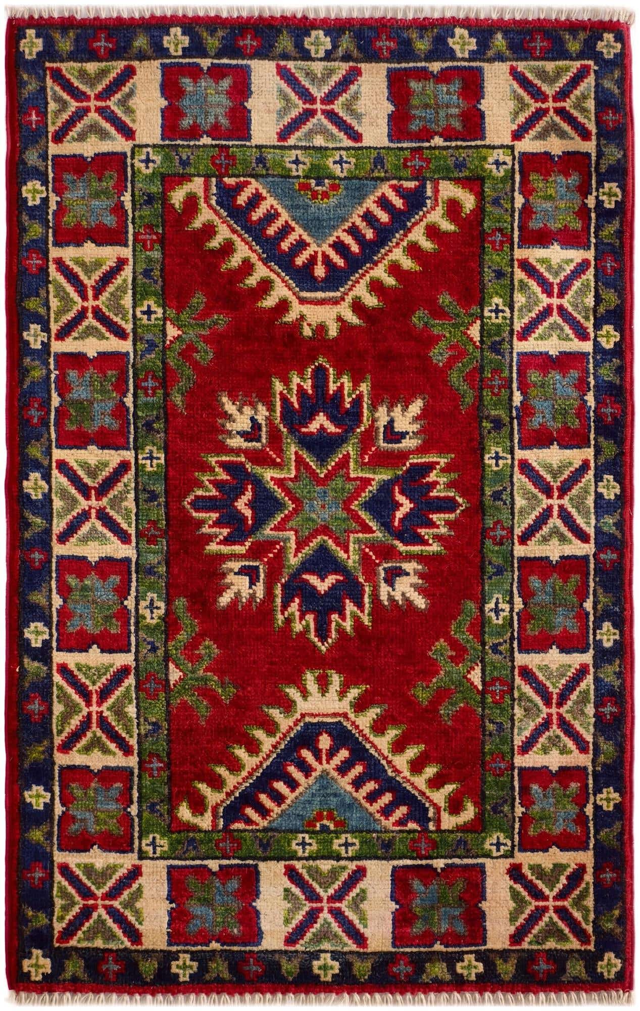 1' 11 x 3' 1 Hand Knotted Kazak Rug