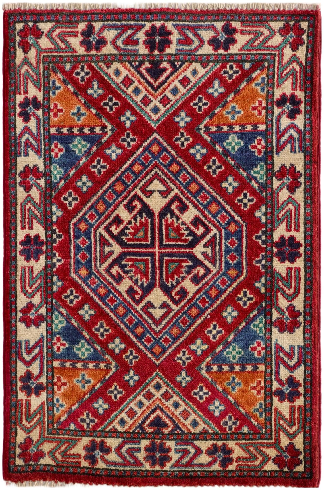 1' 11 x 2' 11 Hand Knotted Kazak Rug