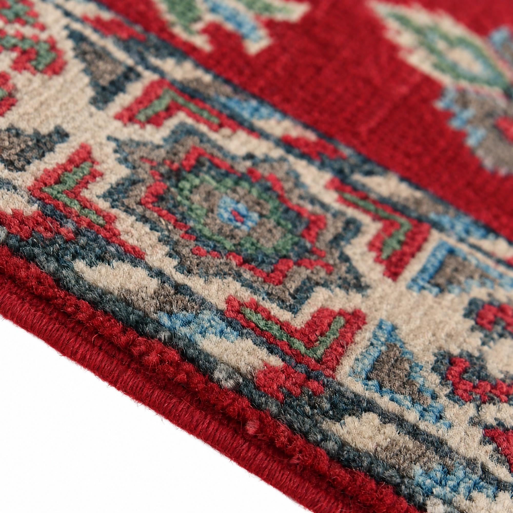 60cm x 85cm Hand Knotted Kazak Rug