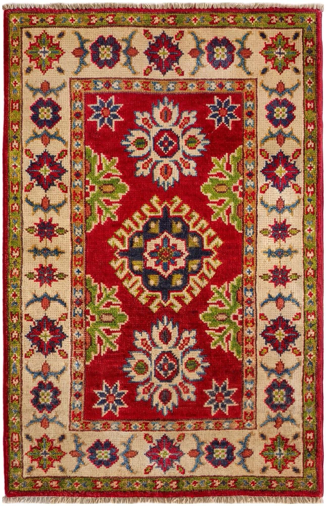 2' x 3' 3 Hand Knotted Kazak Rug