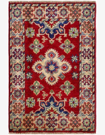 2' x 3' 1 Hand Knotted Kazak Rug