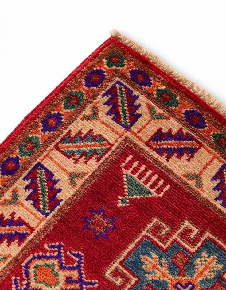 Detail image of 2' 1 x 2' 11 Hand Knotted Kazak Rug