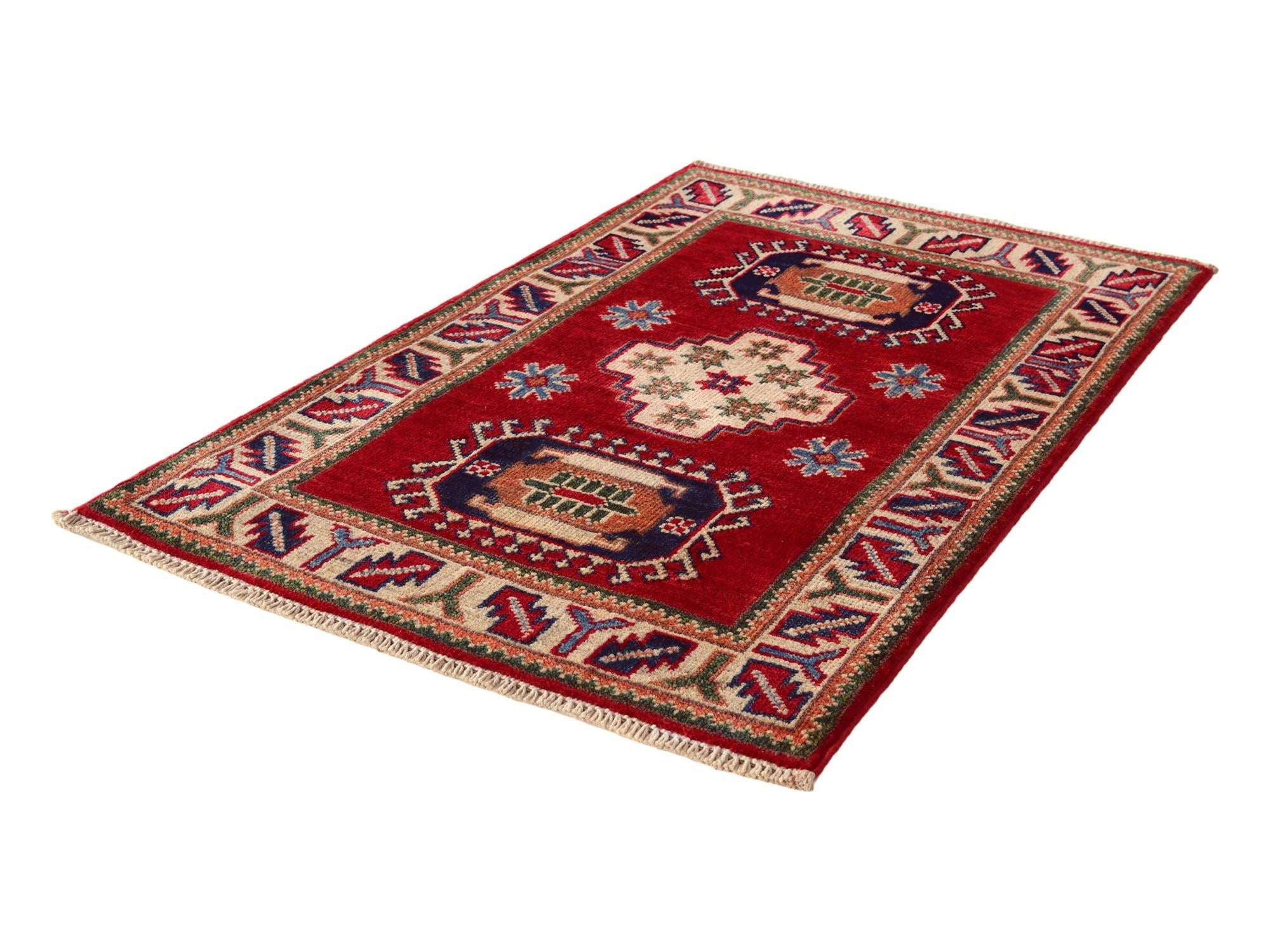2' x 3' 1 Hand Knotted Kazak Rug