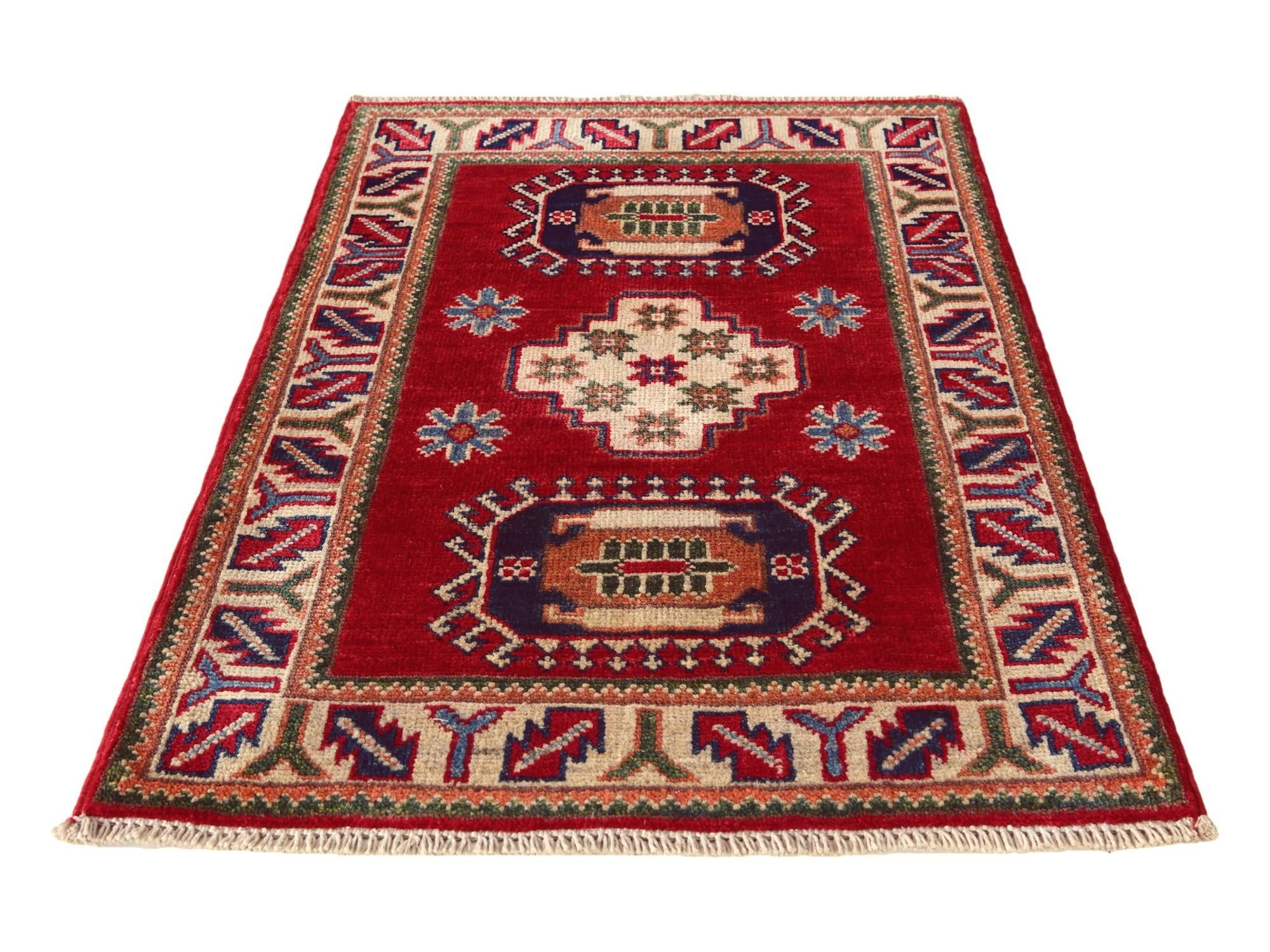 2' x 3' 1 Hand Knotted Kazak Rug
