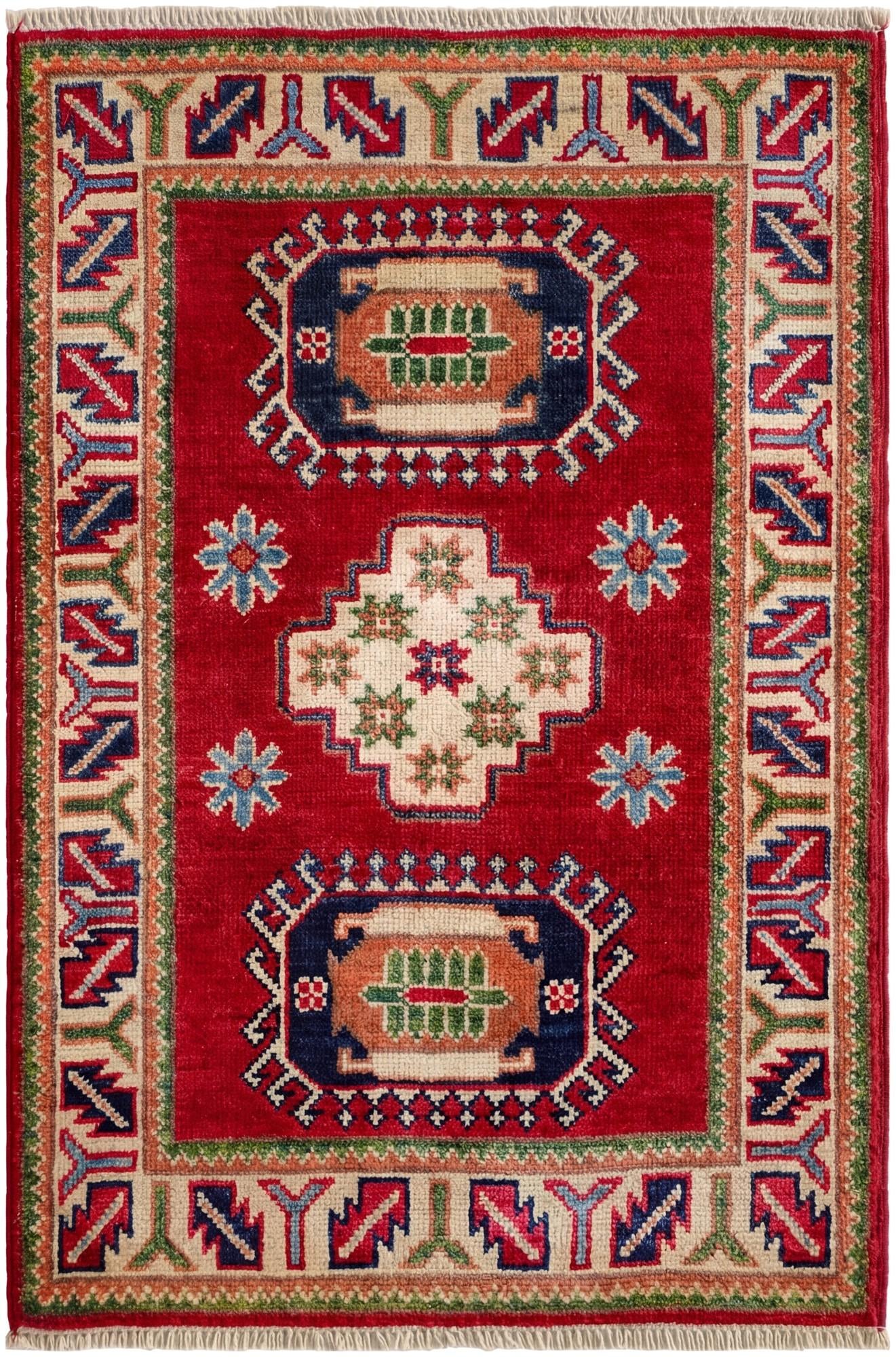 2' x 3' 1 Hand Knotted Kazak Rug