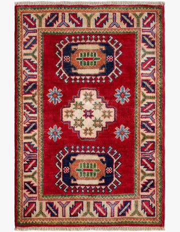 2' x 3' 1 Hand Knotted Kazak Rug