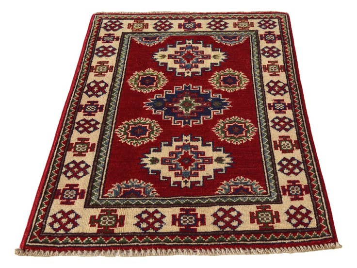Detail image of 2' 1 x 2' 11 Hand Knotted Kazak Rug
