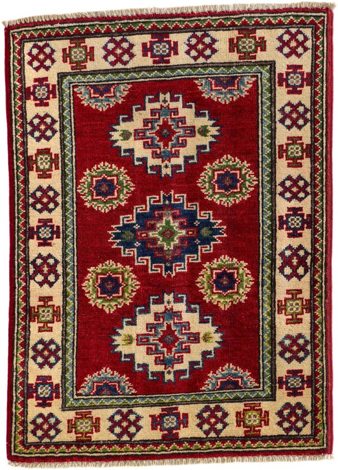 Detailansicht von 65cm x 90cm Handgeknüpft Kazak Teppich