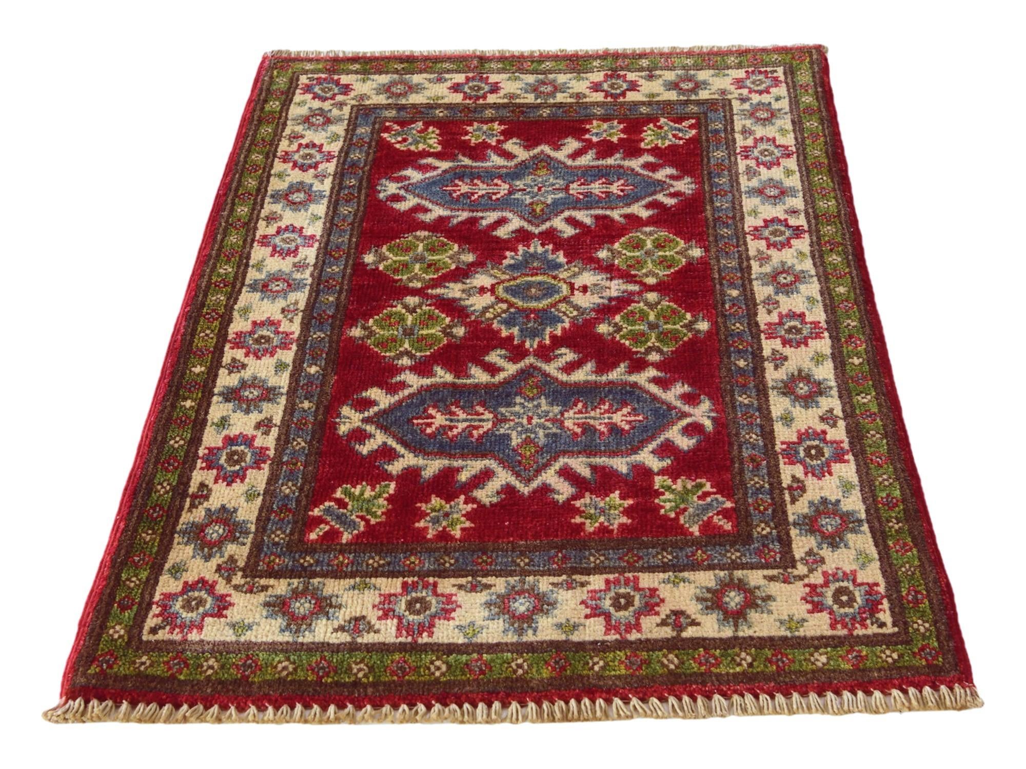 2' x 3' 1 Hand Knotted Kazak Rug