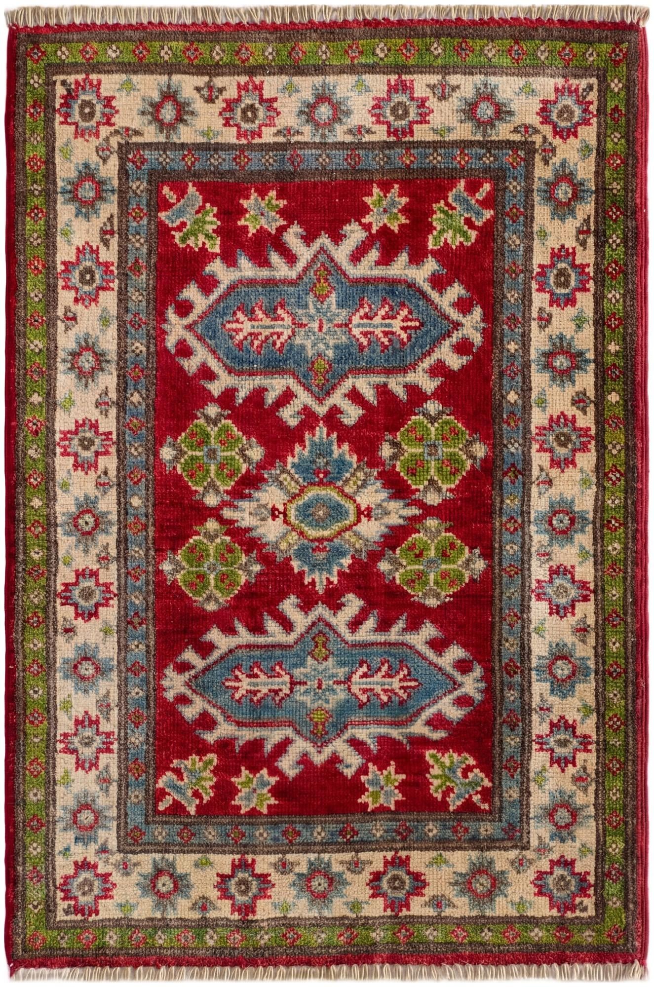 2' x 3' 1 Hand Knotted Kazak Rug