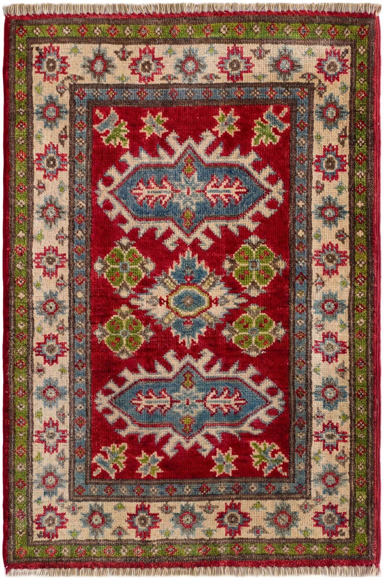 2' x 3' 1 Hand Knotted Kazak Rug