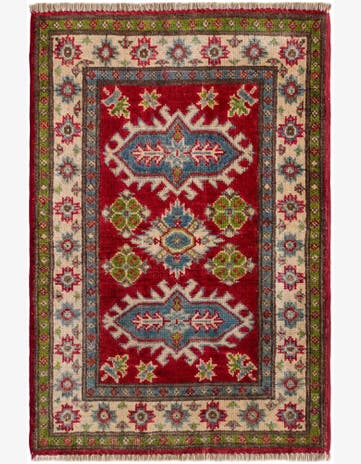 2' x 3' 1 Hand Knotted Kazak Rug