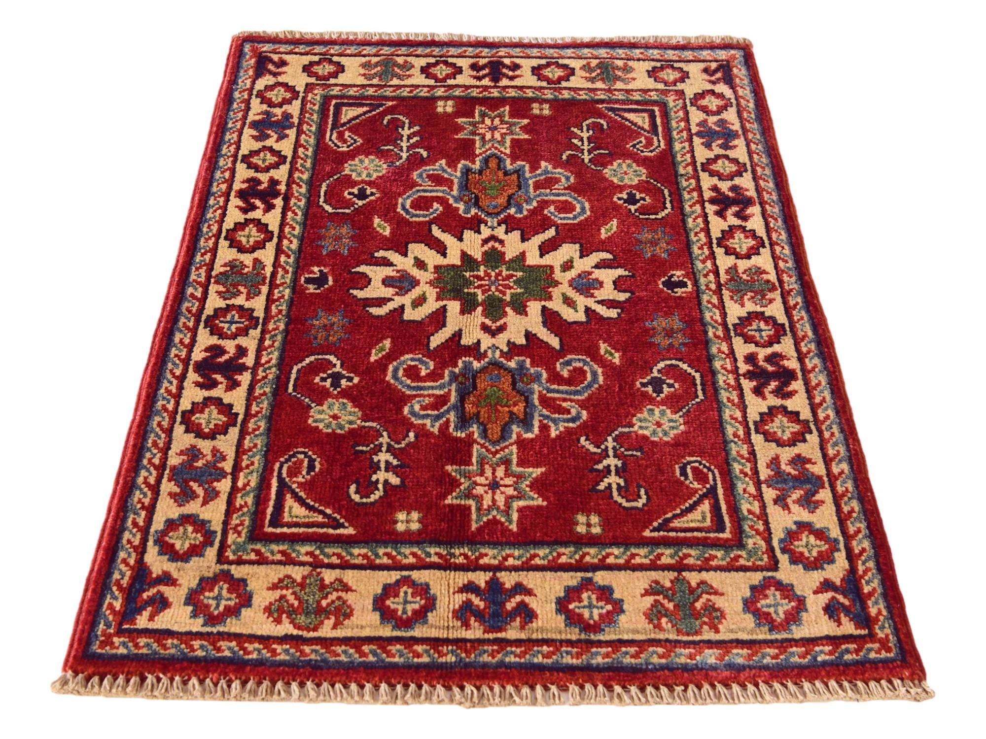 2' x 3' Hand Knotted Kazak Rug