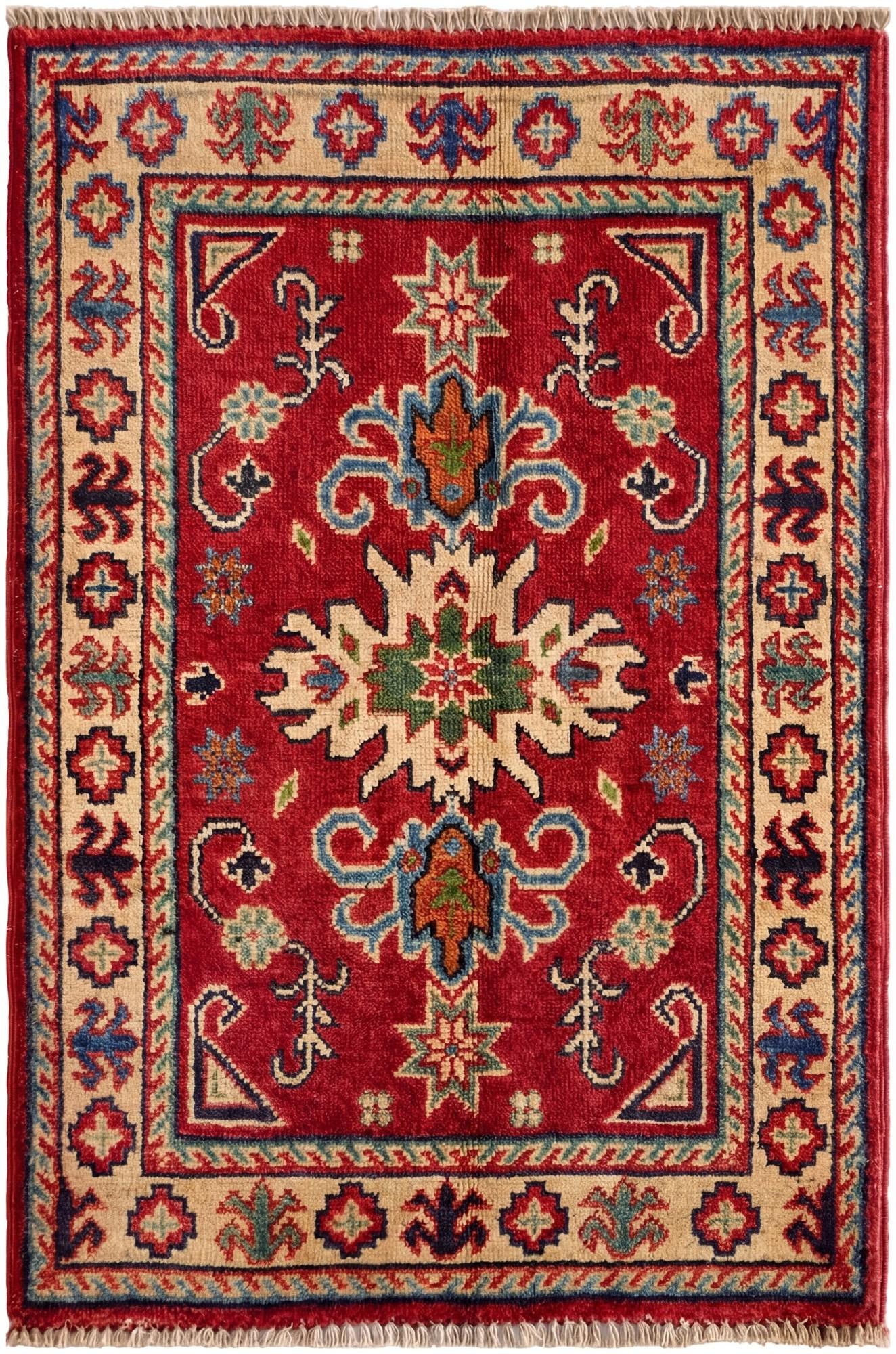 2' x 3' Hand Knotted Kazak Rug