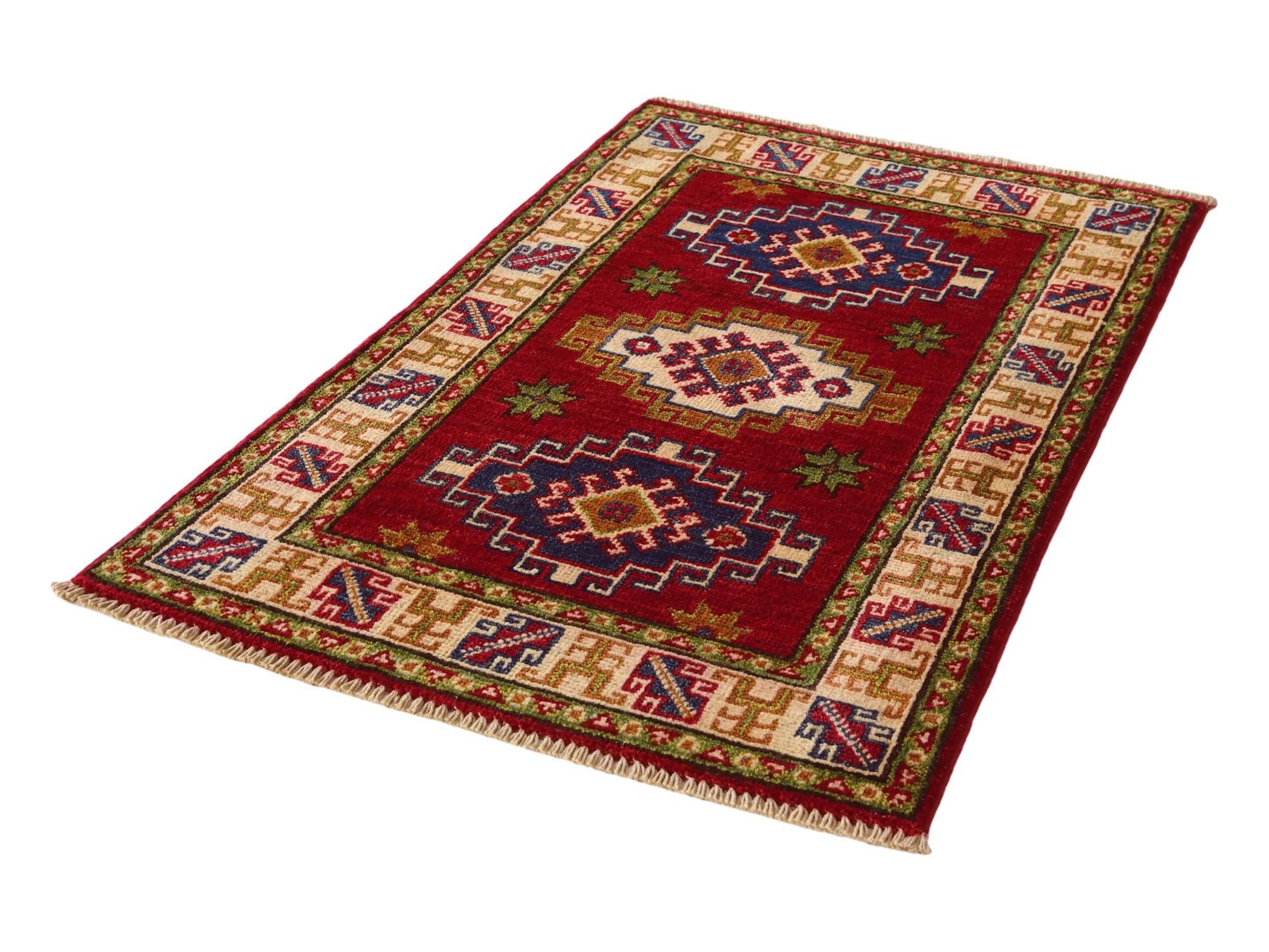 1' 11 x 2' 11 Hand Knotted Kazak Rug