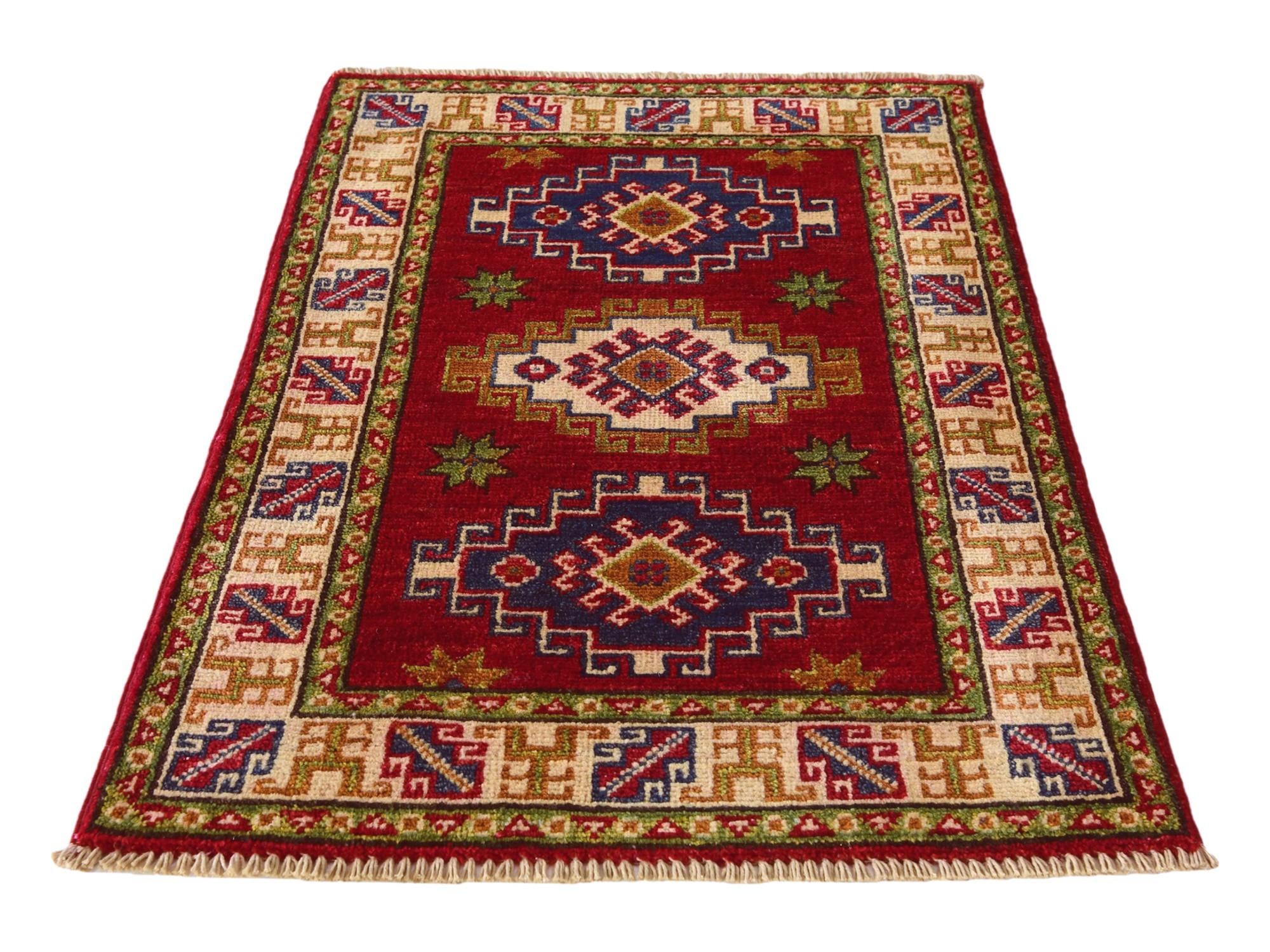 1' 11 x 2' 11 Hand Knotted Kazak Rug