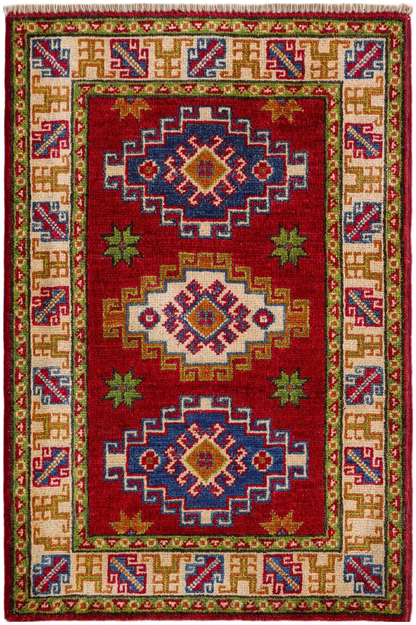 1' 11 x 2' 11 Hand Knotted Kazak Rug