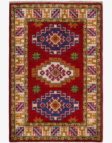 1' 11 x 2' 11 Hand Knotted Kazak Rug