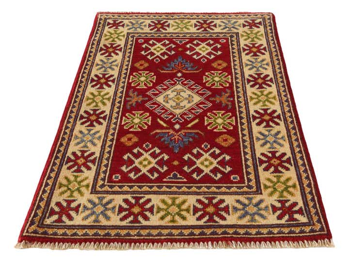1' 11 x 3' 3 Hand Knotted Kazak Rug