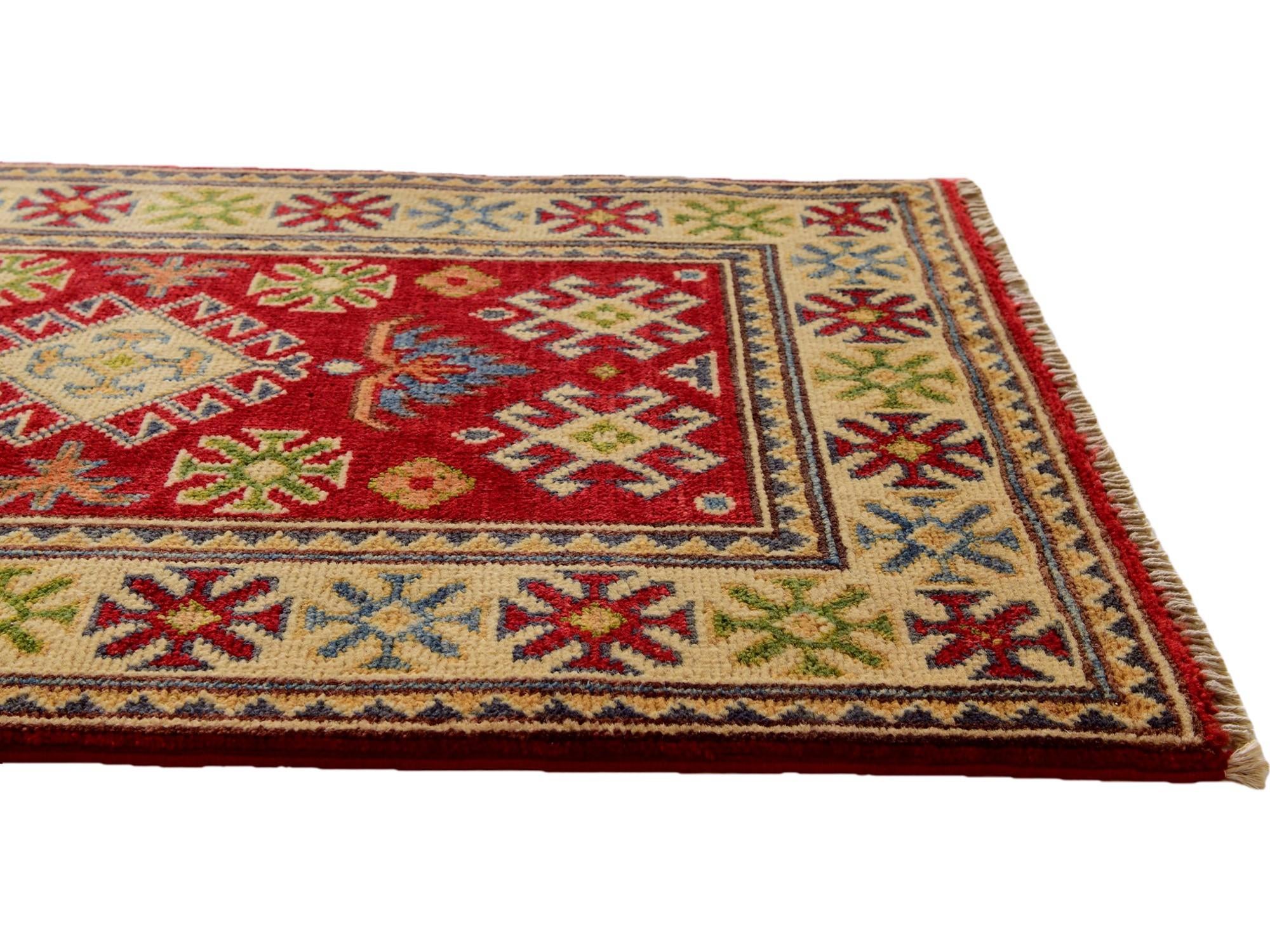 1' 11 x 3' 3 Hand Knotted Kazak Rug