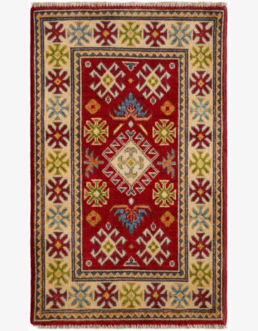1' 11 x 3' 3 Hand Knotted Kazak Rug