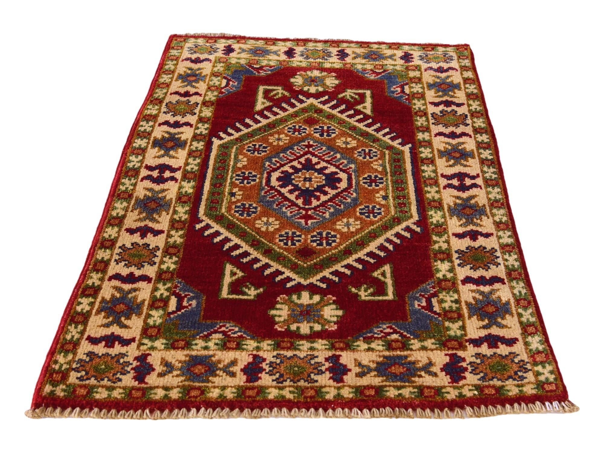 2' x 3' 2 Hand Knotted Kazak Rug