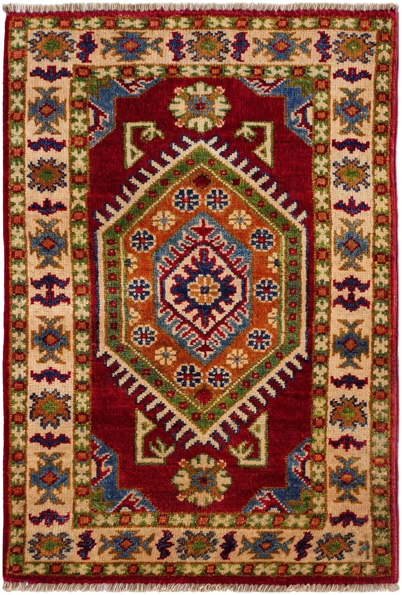 2' x 3' 2 Hand Knotted Kazak Rug
