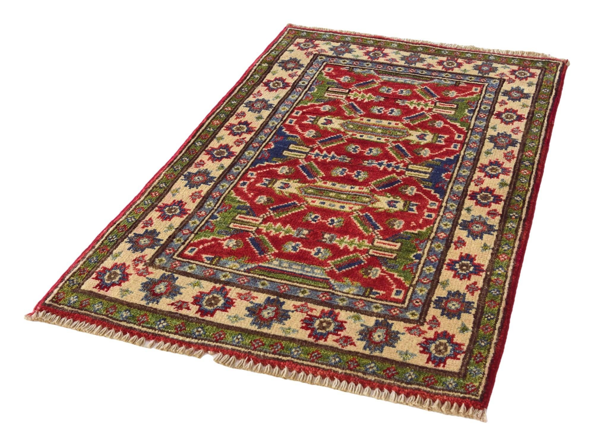 1' 11 x 3' 2 Hand Knotted Kazak Rug