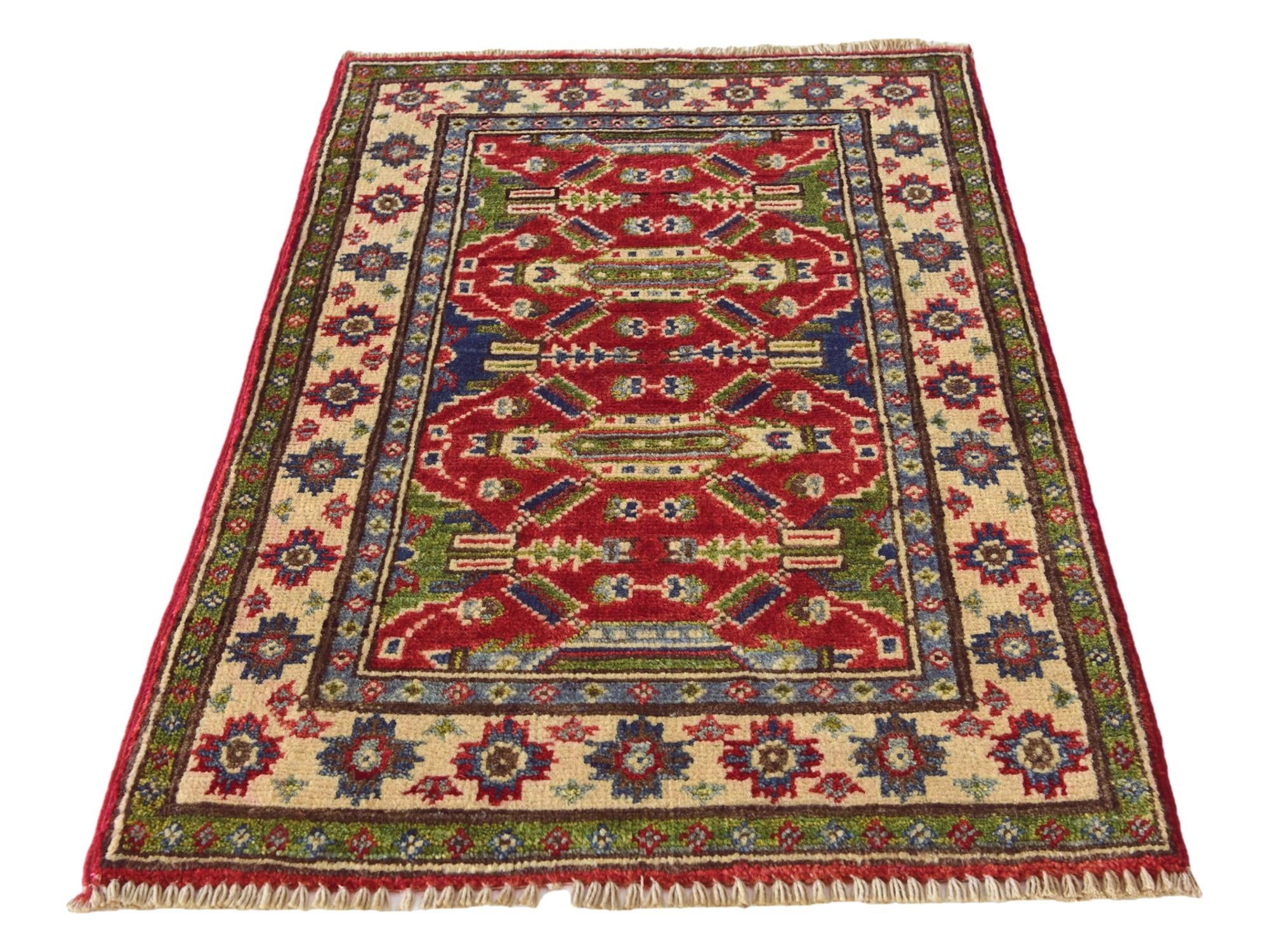 1' 11 x 3' 2 Hand Knotted Kazak Rug