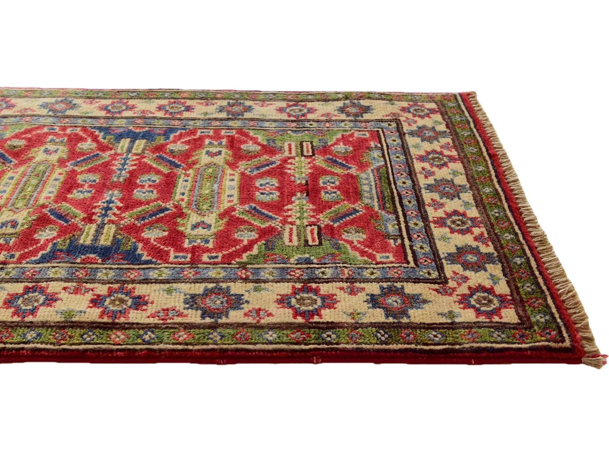1' 11 x 3' 2 Hand Knotted Kazak Rug