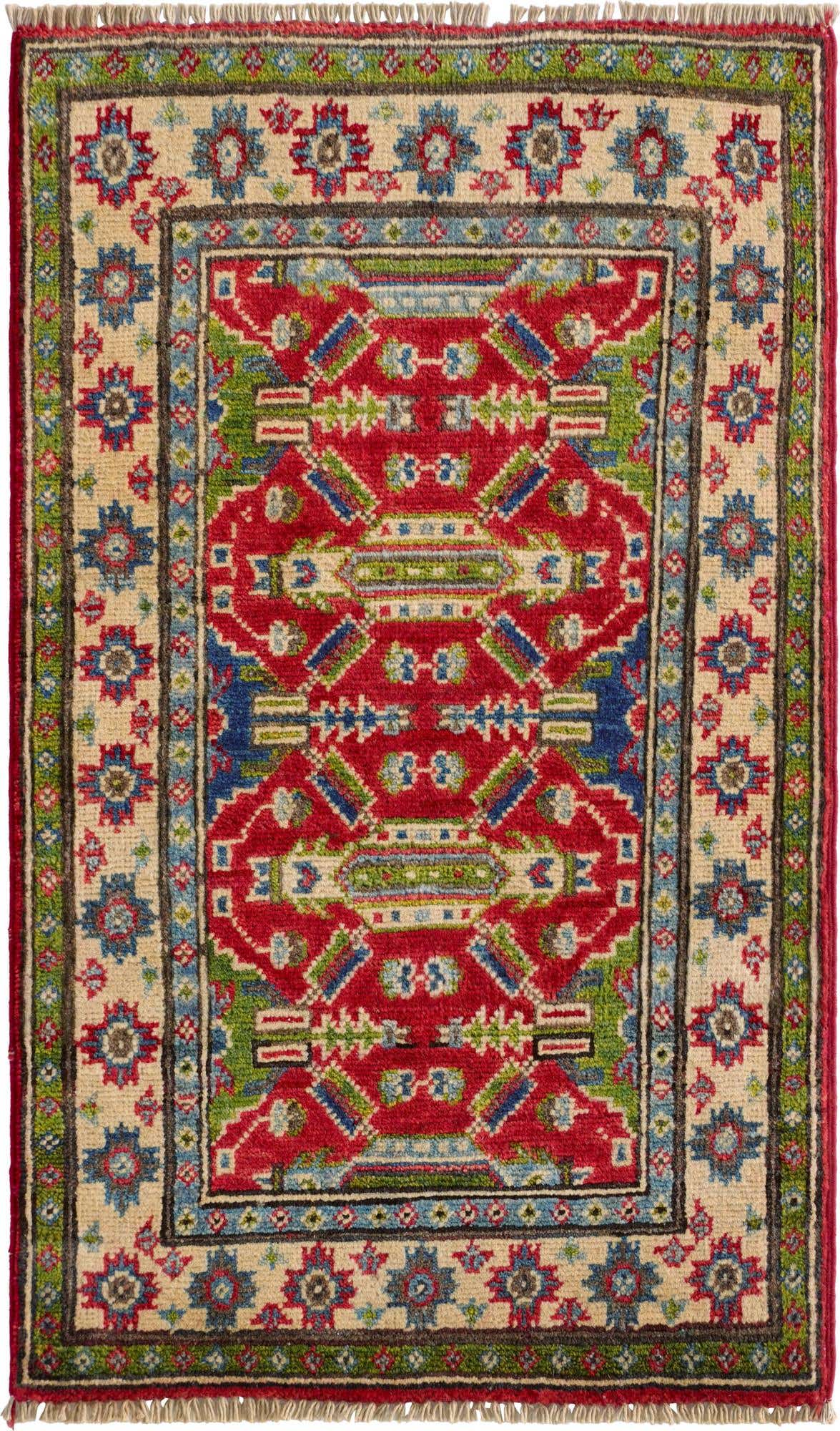 1' 11 x 3' 2 Hand Knotted Kazak Rug