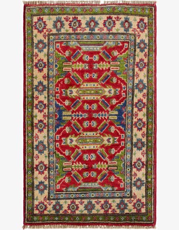 1' 11 x 3' 2 Hand Knotted Kazak Rug