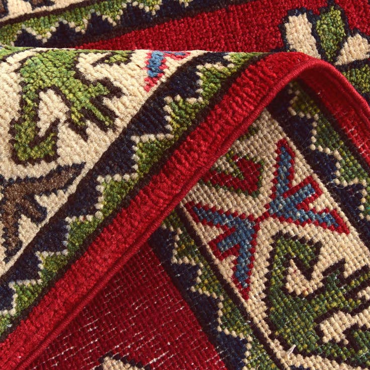 Detail image of 2' 8 x 4' 2 Hand Knotted Kazak Rug