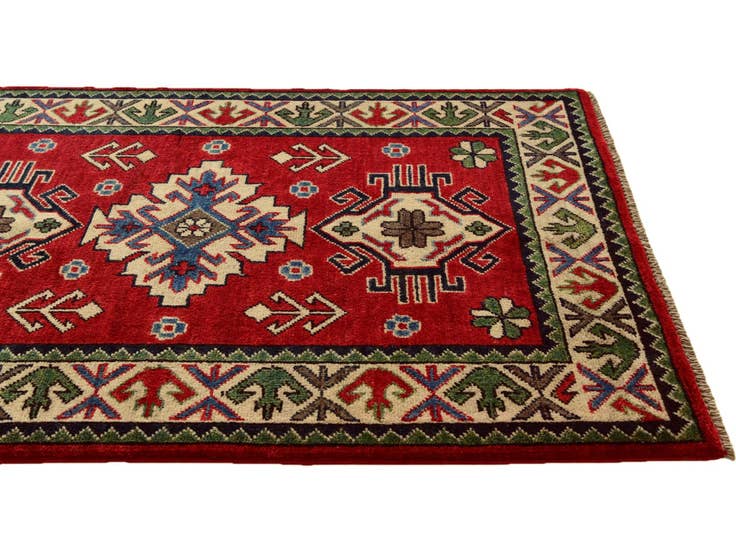 Detail image of 2' 9 x 4' 2 Hand Knotted Kazak Rug