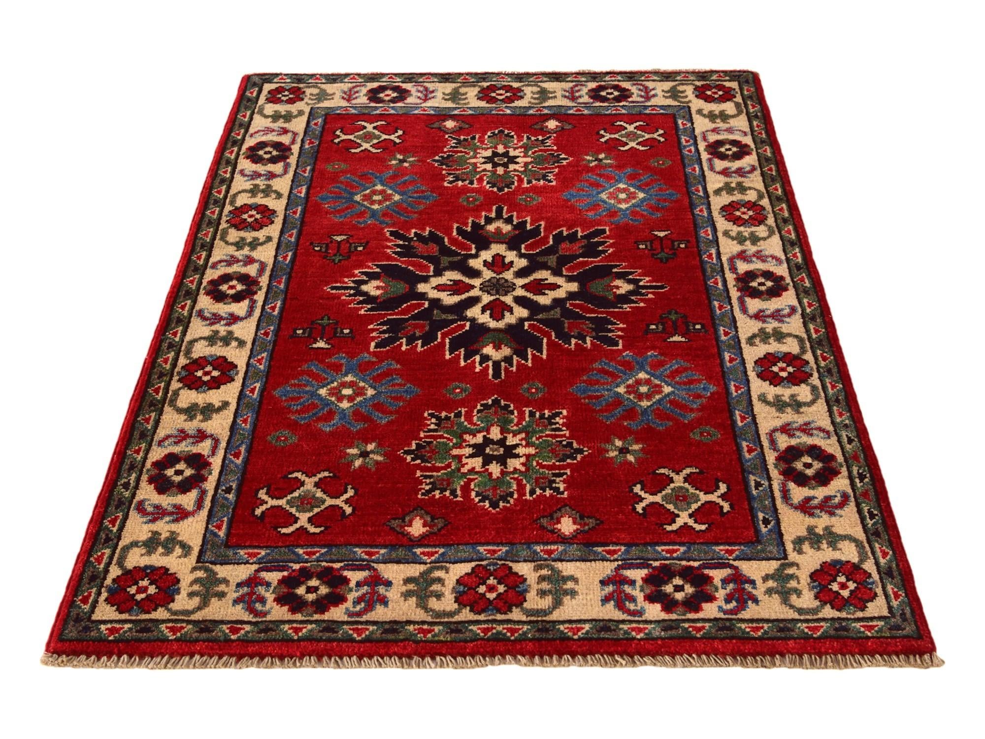 2' 7 x 4' Hand Knotted Kazak Rug