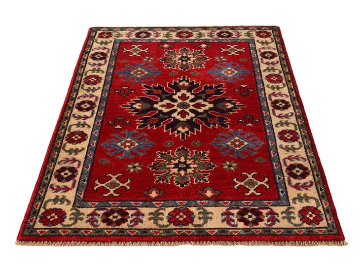 Detail image of 2' 7 x 4' Hand Knotted Kazak Rug