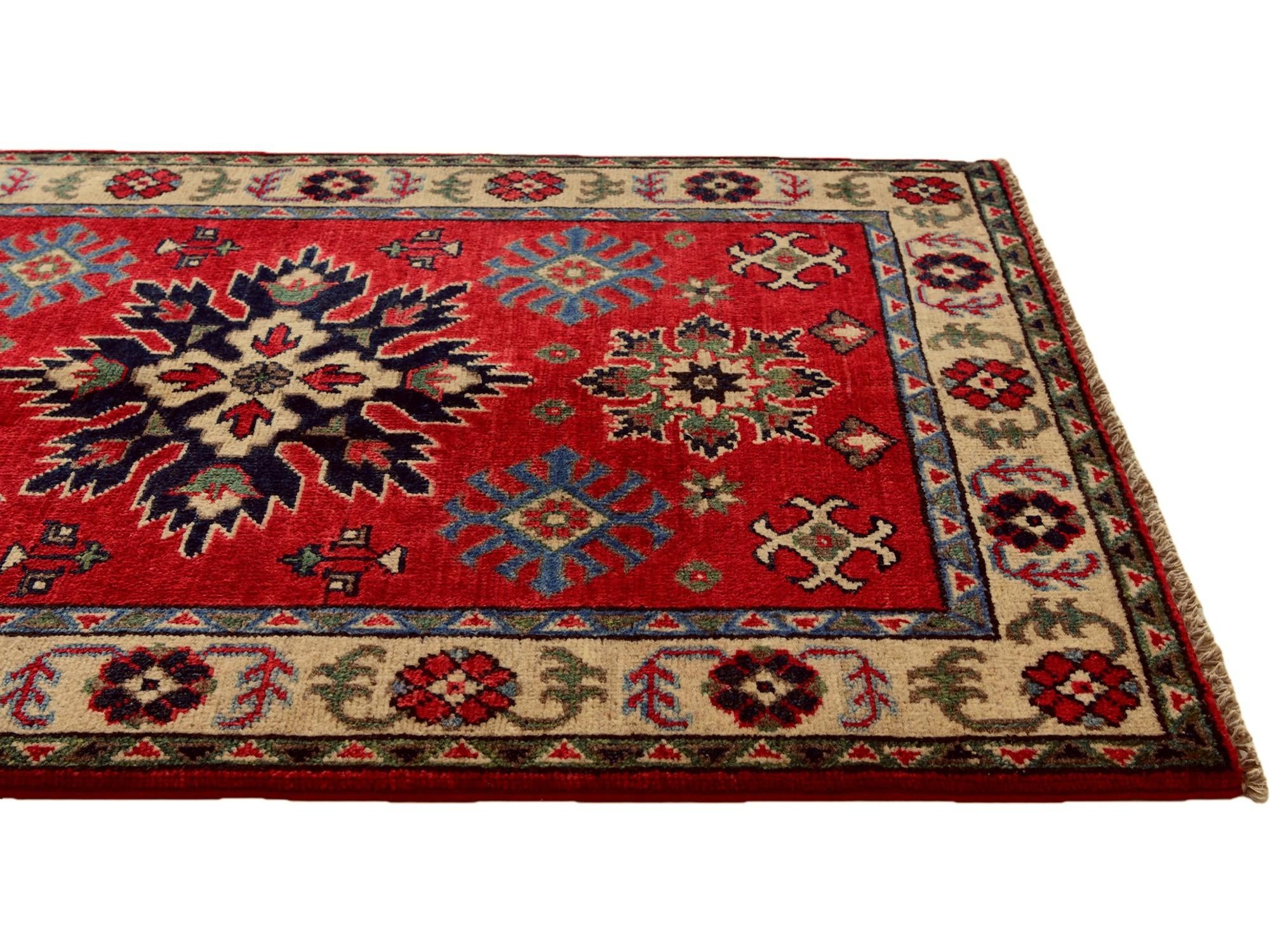 2' 7 x 4' Hand Knotted Kazak Rug