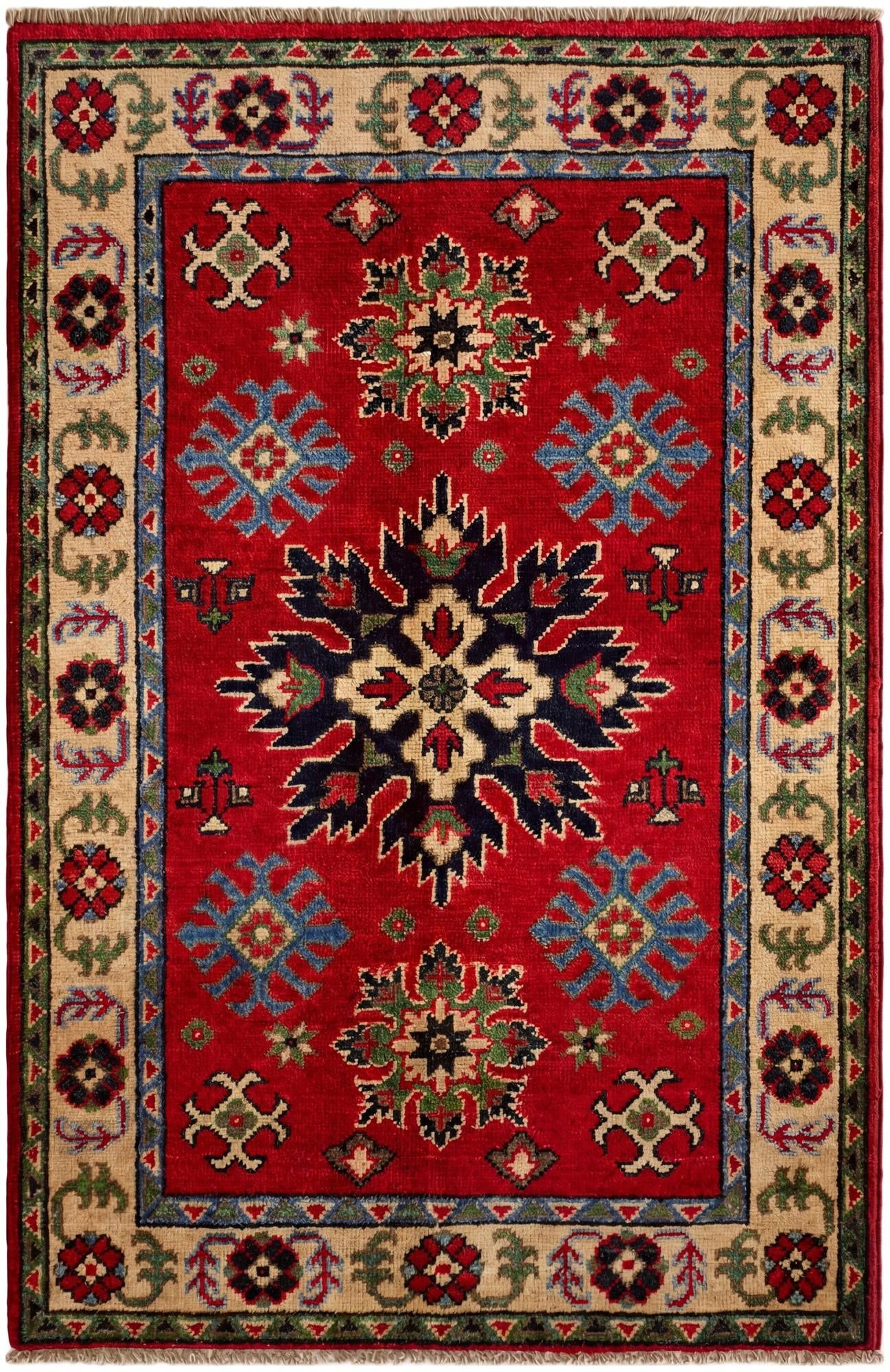 2' 7 x 4' Hand Knotted Kazak Rug