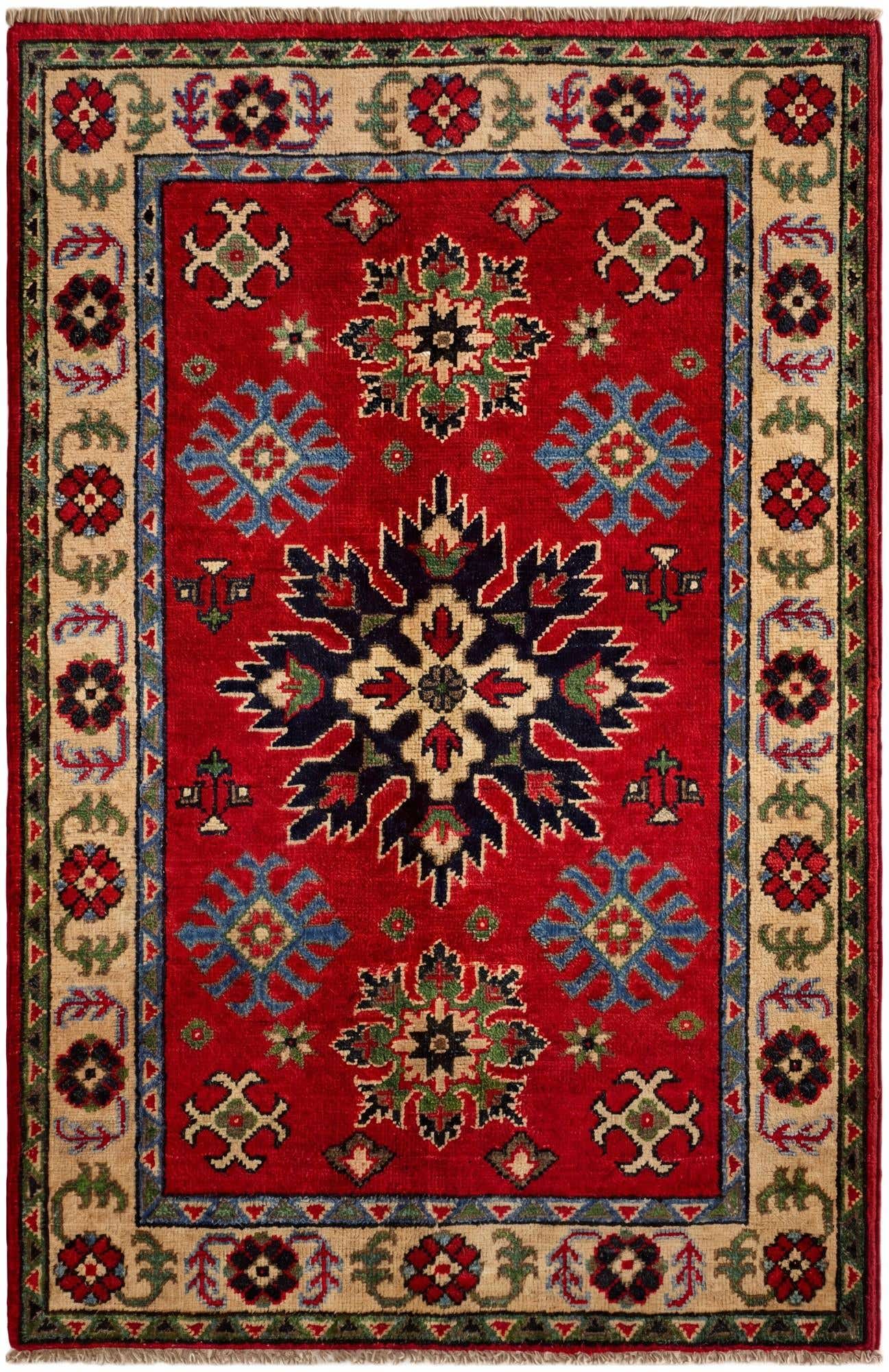 2' 7 x 4' Hand Knotted Kazak Rug