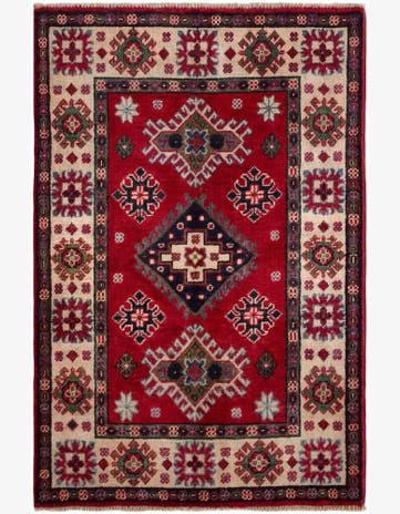 2' x 3' 2 Hand Knotted Kazak Rug