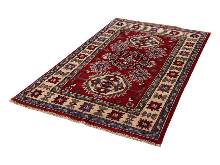 Detail image of 2' 6 x 4' 3 Hand Knotted Kazak Rug