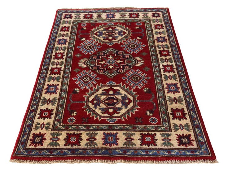 Detail image of 2' 6 x 4' 3 Hand Knotted Kazak Rug