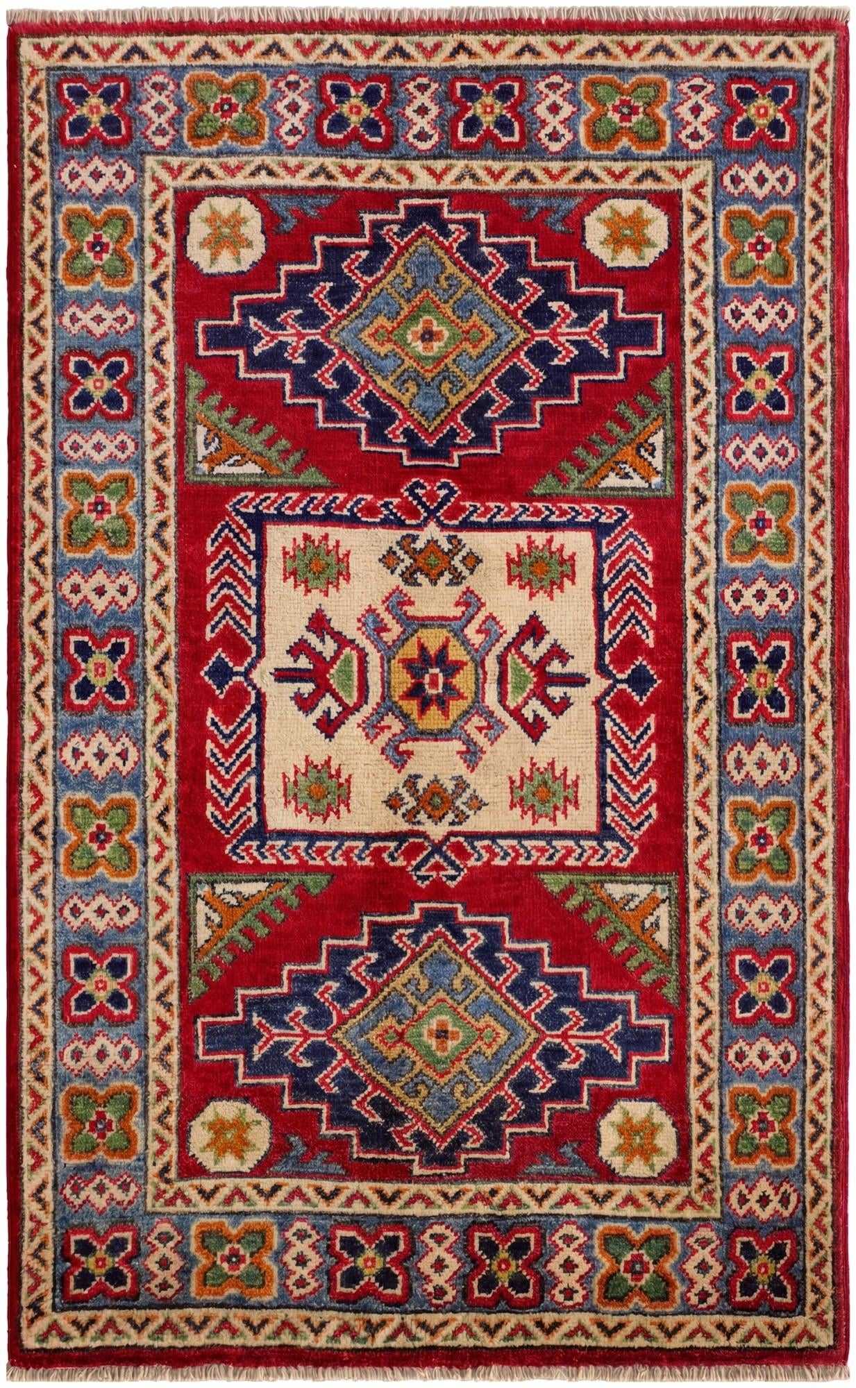 2' 7 x 4' 3 Hand Knotted Kazak Rug