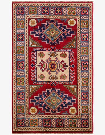 2' 7 x 4' 3 Hand Knotted Kazak Rug