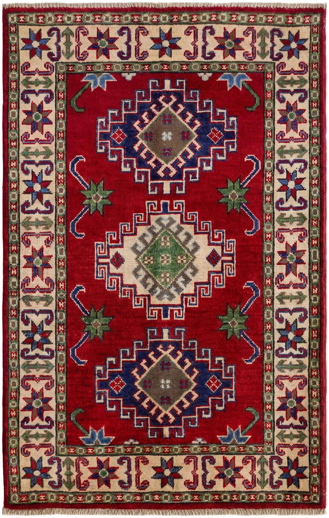 2' 8 x 4' 3 Hand Knotted Kazak Rug